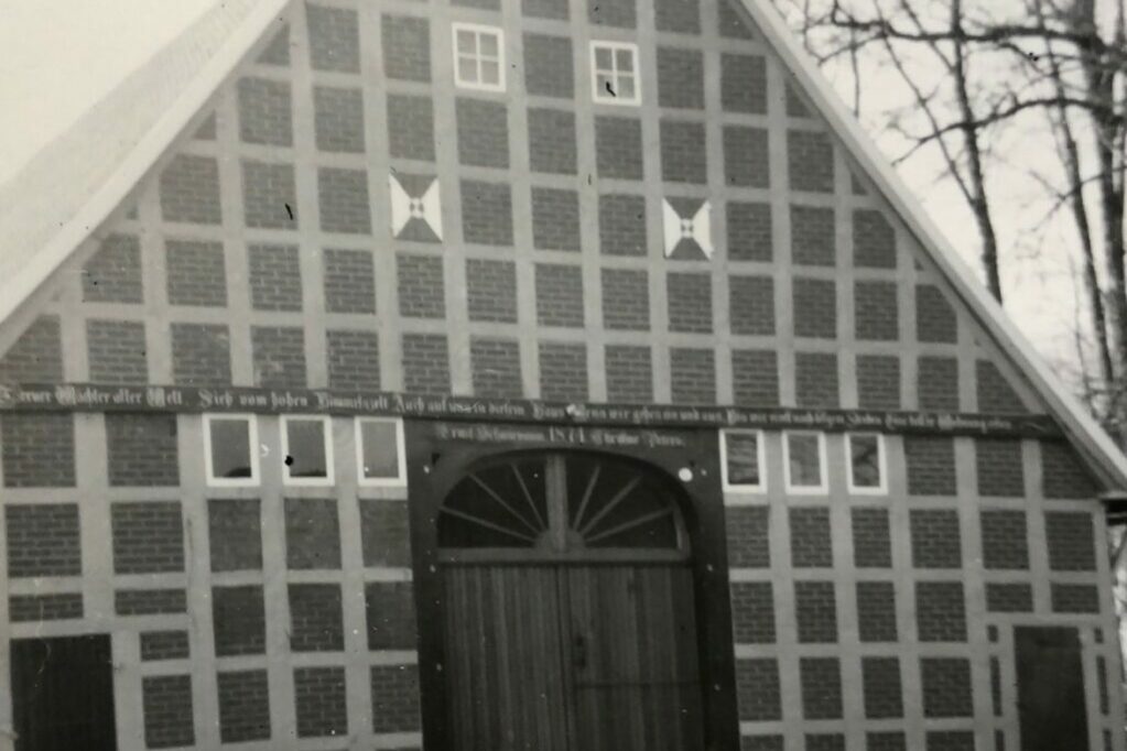 Giebel Um 1960 Foto: Erbhof der Familie Prigge