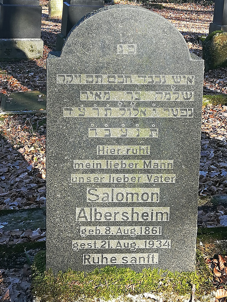 zweisprachiger Grabstein Salomon Albersheim